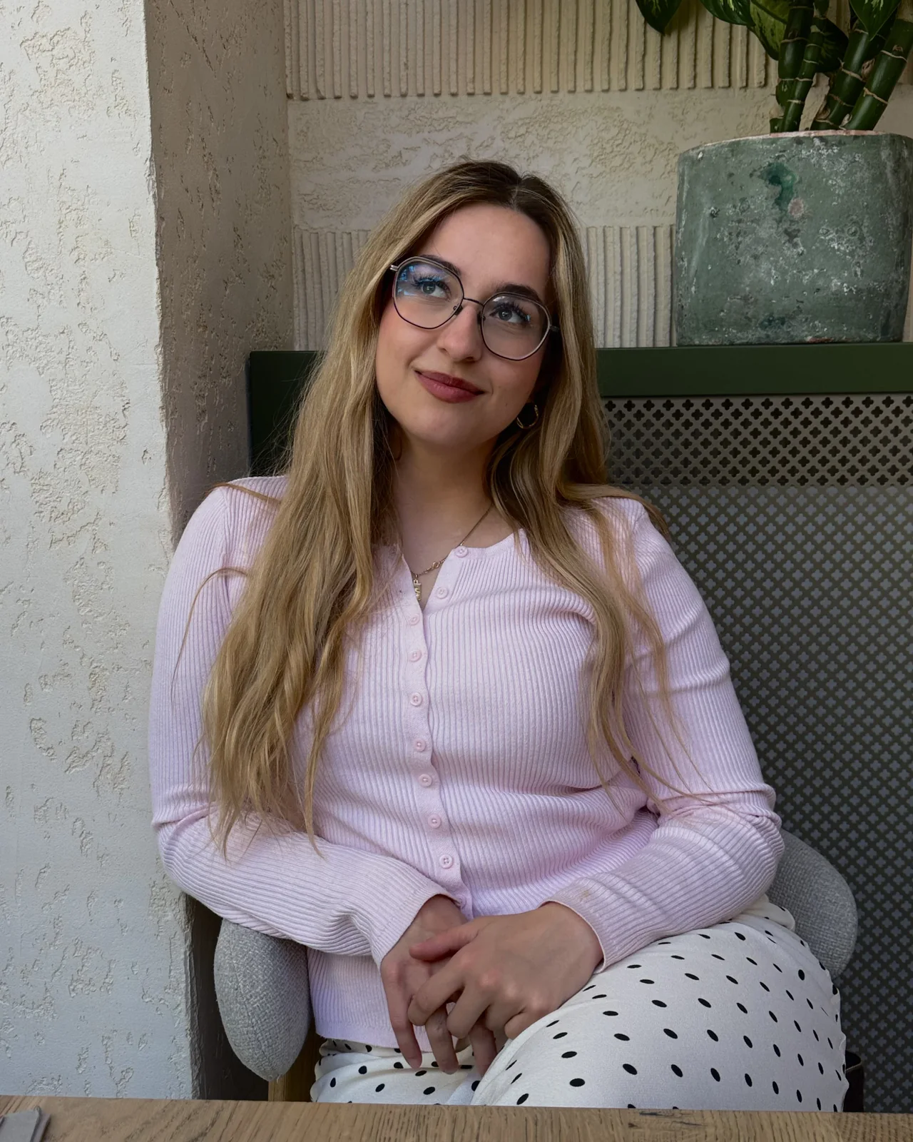 Aleksandra Gryzło podczas spokojnego spotkania