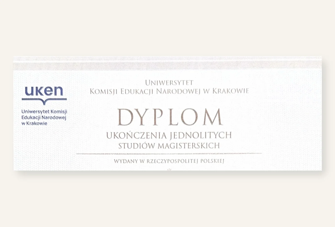 Fragment dyplomu magisterskiego z psychologii